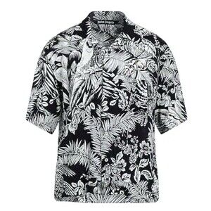 PALM ANGELS Shirt Jungle Palms Parrots  Hawaiian Short Sleeve Button Up L (50)